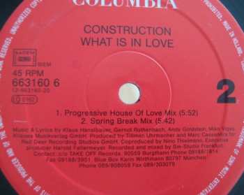 LP Construction: What Is In Love (MAXISINGL)