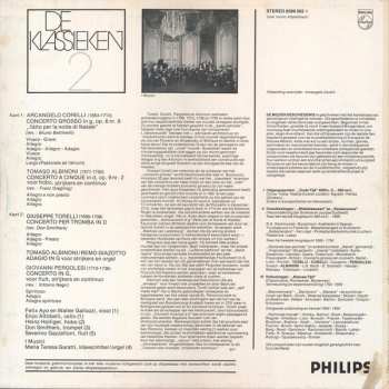 LP Giovanni Battista Pergolesi: De Klassieken 2 - Corelli - Kerstconcert; Albinoni - Adagio Hoboconcert; Torelli - Trompetconcert; Pergolesi - Fluitconcert