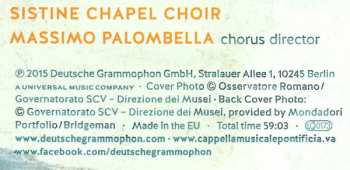 CD Coro Della Cappella Sistina: Cantate Domino