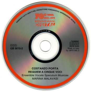 CD Costanzo Porta: Requiem A Cinque Voci