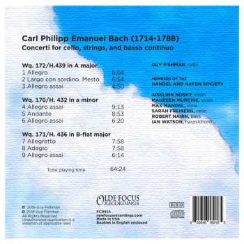 CD Carl Philipp Emanuel Bach: Cello Concerti