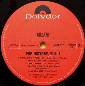 2LP Cream: Pop History Vol. 1