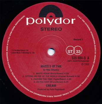2LP Cream: Wheels Of Fire