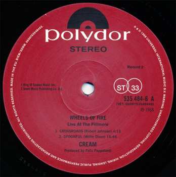 2LP Cream: Wheels Of Fire