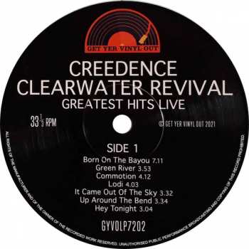 LP Creedence Clearwater Revival: Creedence Clearwater Revival Greatest Hits Live CLR