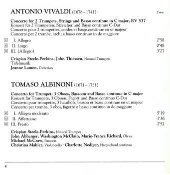 CD Tafelmusik Baroque Orchestra: Music For Trumpet & Orchestra