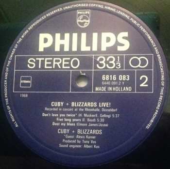 LP Cuby + Blizzards: Cuby + Blizzards Live (Recorded In Concert At The Rheinhalle Dusseldorf) LTD | CLR