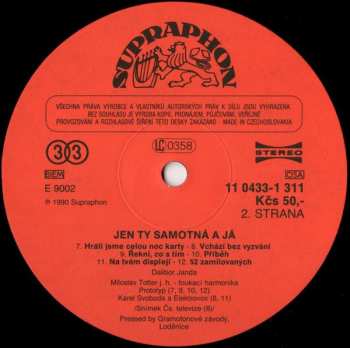 LP Dalibor Janda: Jen Ty Samotná A Já