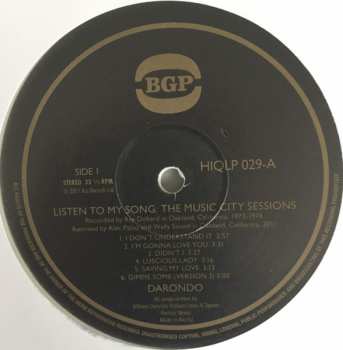 LP Darondo: Listen To My Song: The Music City Sessions LTD | CLR