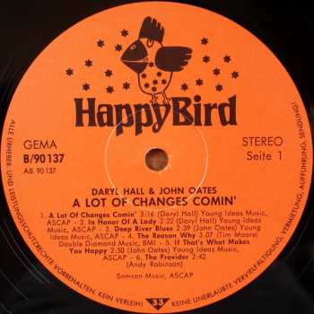 LP Daryl Hall & John Oates: A Lot Of Changes Comin'