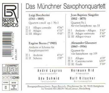 CD Das Münchner Saxophonquartett: Boccherini - Bozza - Singelée - Glasunov
