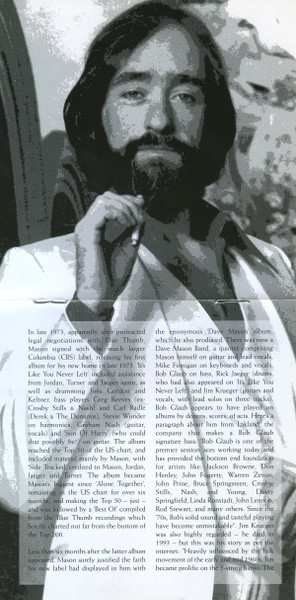 CD Dave Mason: Mariposa De Oro / Old Crest On A New Wave