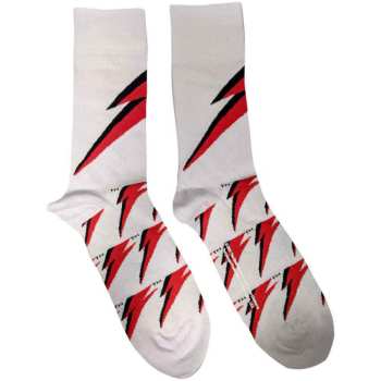 Merce David Bowie: David Bowie Unisex Ankle Socks: Flash (white) (uk Size 4 - 7) 36 - 42