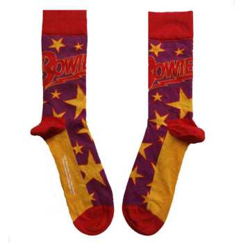 Merce David Bowie: David Bowie Unisex Ankle Socks: Stars Infill (purple) (uk Size 4 - 7) 36 - 42