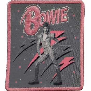 Merch David Bowie: Applicazione Pink Flash Woven Logo David Bowie