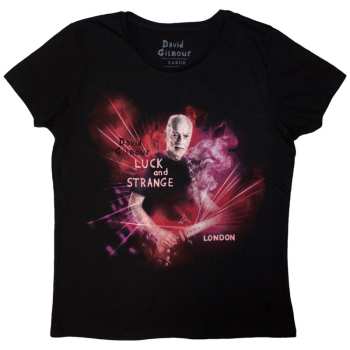 Merce David Gilmour: David Gilmour Ladies T-shirt: Luck & Strange London (black) (back Print & Ex-tour) (small) S