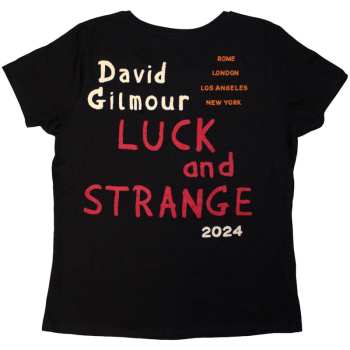 Merce David Gilmour: David Gilmour Ladies T-shirt: Luck & Strange Stage Shot (black) (back Print & Ex-tour) (small) S