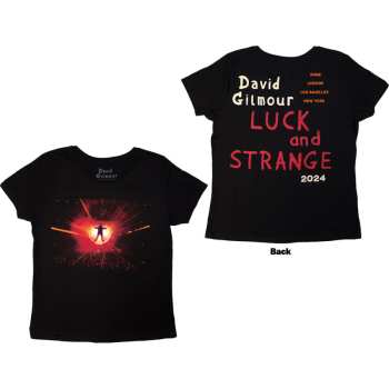 Merce David Gilmour: David Gilmour Ladies T-shirt: Luck & Strange Stage Shot (black) (back Print & Ex-tour) (small) S