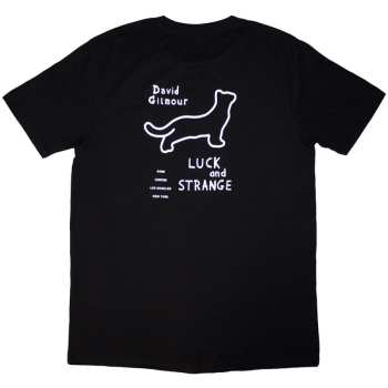 Merce David Gilmour: David Gilmour Unisex T-shirt: Luck & Strange Black Cat Strat (black) (back Print & Ex-tour) (small) S