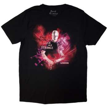 Merce David Gilmour: David Gilmour Unisex T-shirt: Luck & Strange London (black) (back Print & Ex-tour) (medium) M