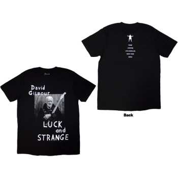 Merce David Gilmour: David Gilmour Unisex T-shirt: Luck & Strange Portrait (black) (back Print & Ex-tour) (small) S