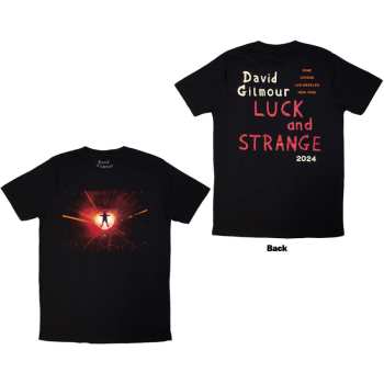 Merce David Gilmour: David Gilmour Unisex T-shirt: Luck & Strange Stage Shot (black) (back Print & Ex-tour) (small) S