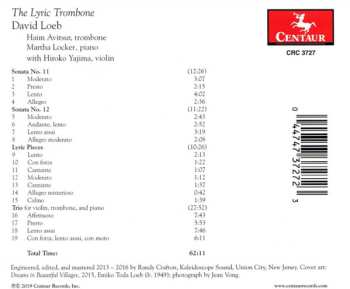 CD David Loeb: The Lyric Trombone