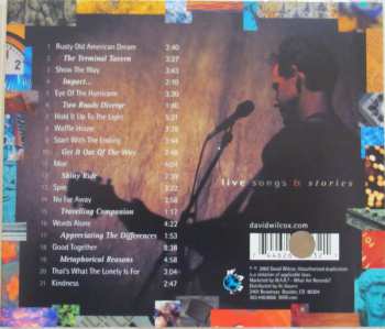 CD David Wilcox: Live Songs & Stories