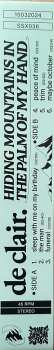LP De Clair.: Hiding Mountains In The Palm Of My Hand