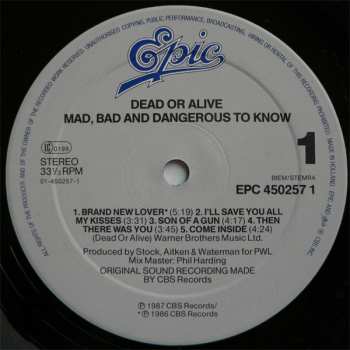 LP Dead Or Alive: Mad, Bad And Dangerous To Know
