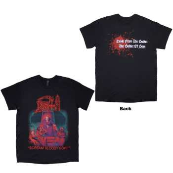 Merce Death: Death Unisex T-shirt: Scream Bloody Gore (black) (back Print) (small) S