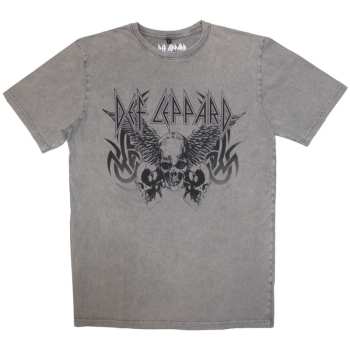 Merch Def Leppard: Stone Wash Maglietta Tribal Skull