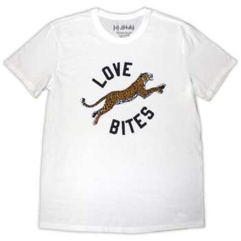 Merce Def Leppard: Def Leppard Unisex T-shirt: Love Bites Leap (white) (small) S
