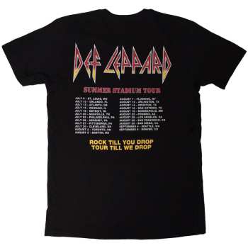 Merce Def Leppard: Def Leppard Unisex T-shirt: Summer Stadium Tour (black) (back Print) (small) S