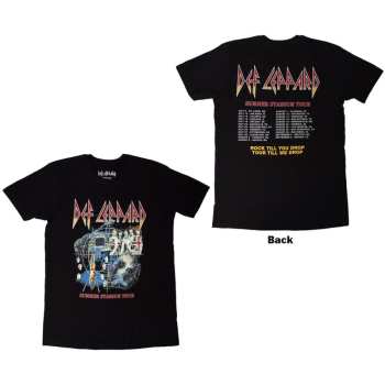 Merce Def Leppard: Def Leppard Unisex T-shirt: Summer Stadium Tour (black) (back Print) (small) S