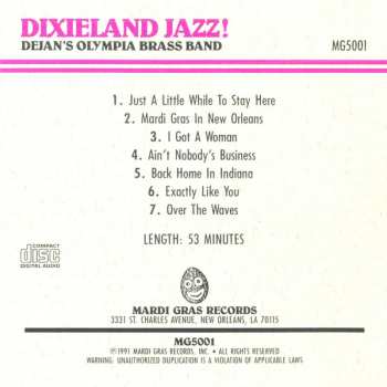 CD Dejan's Olympia Brass Band: New Orleans Dixieland Jazz!