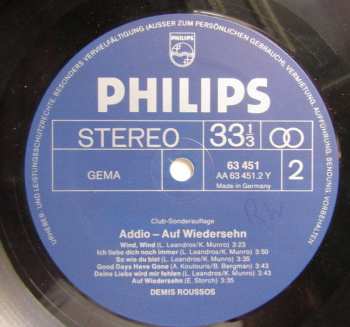 LP Demis Roussos: Addio - Auf Wiedersehn