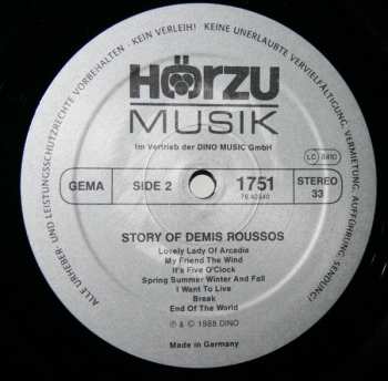 LP Demis Roussos: Story Of Demis Roussos (Träume Unter Südlicher Sonne)