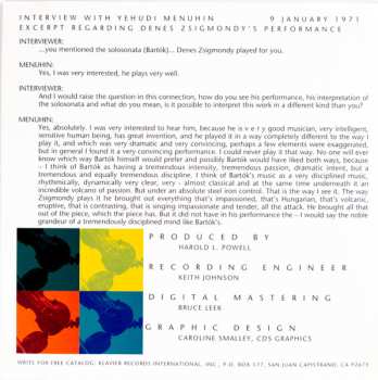 CD Béla Bartók: Zsigmondy Plays Bartók