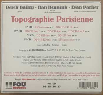 4CD/Set di cofanetti Evan Parker: Topographie Parisienne (Dunois, April 2nd, 3d & 4th, 1981)