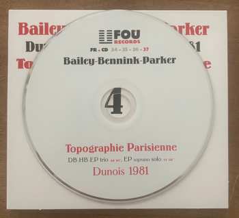 4CD/Set di cofanetti Evan Parker: Topographie Parisienne (Dunois, April 2nd, 3d & 4th, 1981)