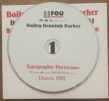 4CD/Set di cofanetti Evan Parker: Topographie Parisienne (Dunois, April 2nd, 3d & 4th, 1981)