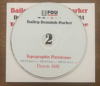 4CD/Set di cofanetti Evan Parker: Topographie Parisienne (Dunois, April 2nd, 3d & 4th, 1981)
