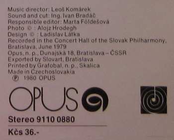LP Slovak Philharmonic Orchestra: Slovakofónia, Op. 46 / VI. Symfónia, Op. 45