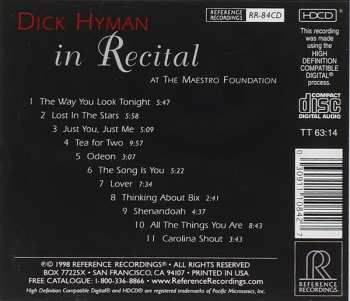CD Dick Hyman: In Recital At the Maestro Foundation