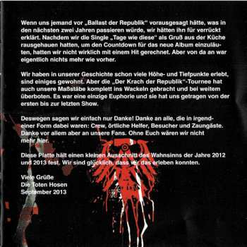 2CD Die Toten Hosen: Live: Der Krach Der Republik