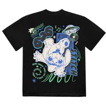 Merce Disney: Disney Unisex T-shirt: Stitch Handstand (black) (back Print) (small) S
