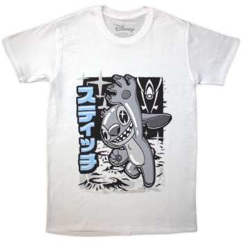 Merch Disney: Maglietta Stitch Jump Black & White