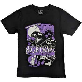 Merce Disney: Disney Unisex T-shirt: The Nightmare Before Christmas Welcome To Halloween Town (embellished) (small) S