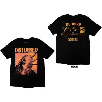 Merce Disturbed: Disturbed Unisex T-shirt: European Tour '23 Split Face (back Print & Ex-tour) (small) S